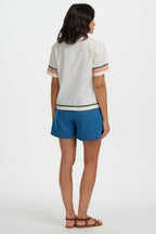 Michelle Shirt, Off-White, Pink Leopard