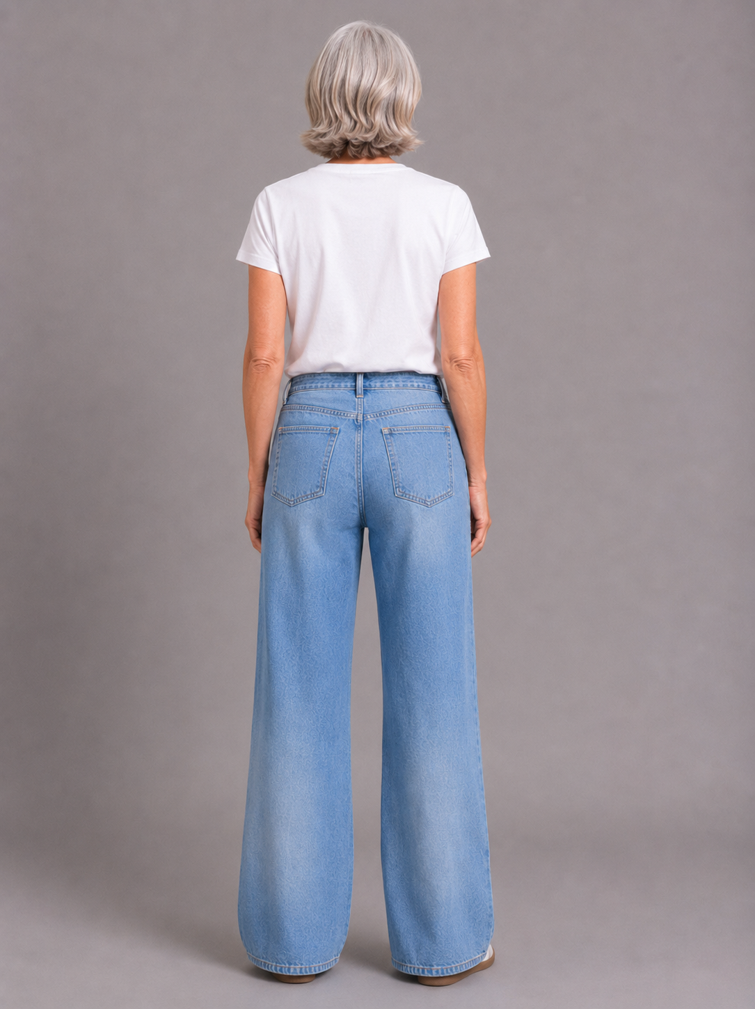 Hester Floral Jeans, Mid Blue