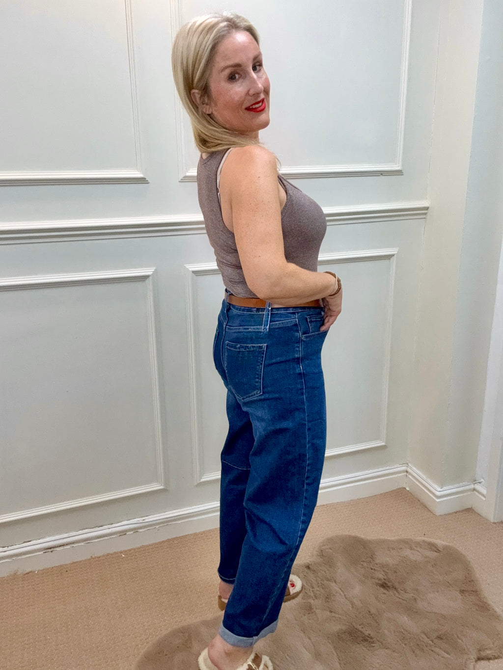 Judd Barrel Jean, Mid Blue Denim