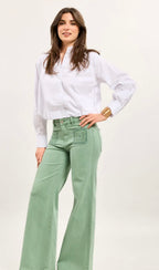 Minna Wide Leg Jeans, Sage Green