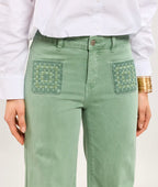 Minna Wide Leg Jeans, Sage Green
