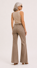 Sertra Wide Leg Jean, Taupe