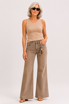 Sertra Wide Leg Jean, Taupe