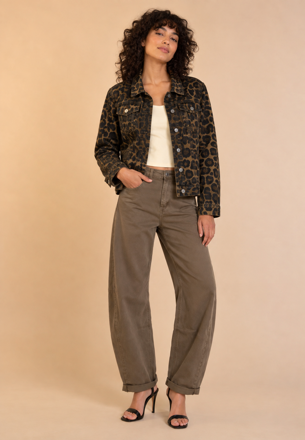 Zack Barrel Jean, Taupe