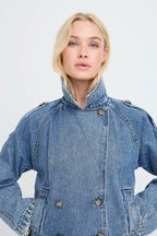 Citan Crop Trench, Blue Denim