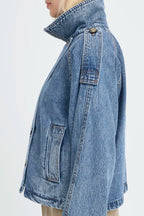 Citan Crop Trench, Blue Denim