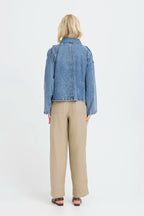 Citan Crop Trench, Blue Denim