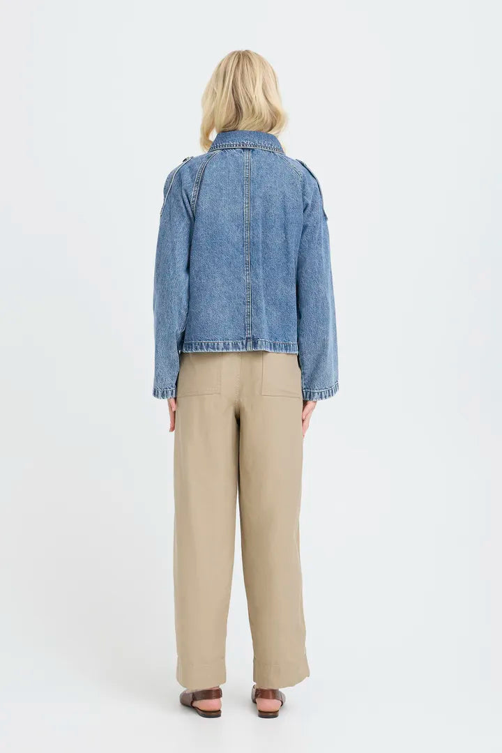 Citan Crop Trench, Blue Denim