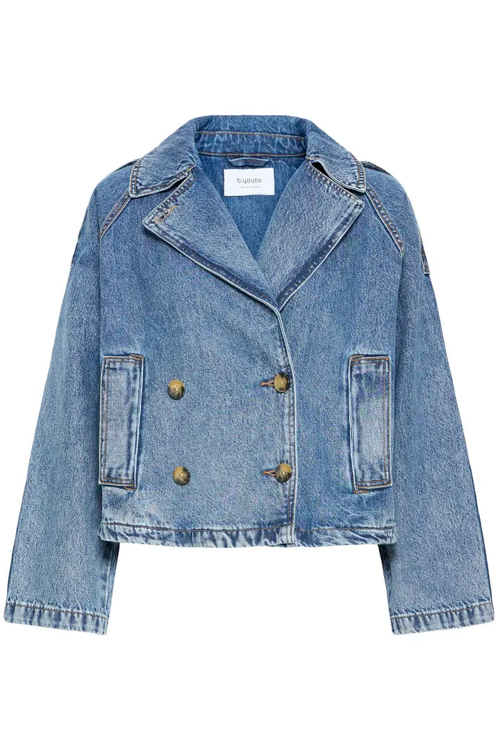 Citan Crop Trench, Blue Denim