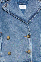 Citan Crop Trench, Blue Denim