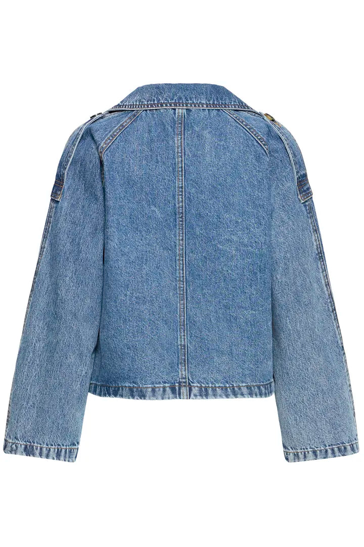 Citan Crop Trench, Blue Denim