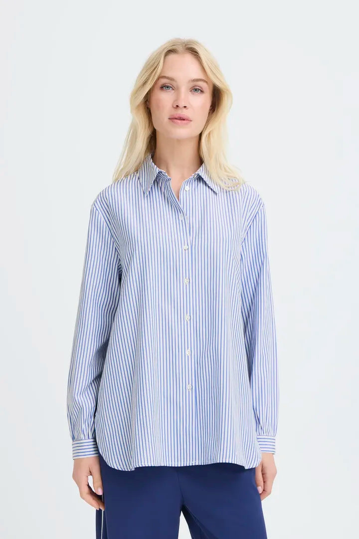 Hanio Tape Shirt, Della Robbia Blue Stripe
