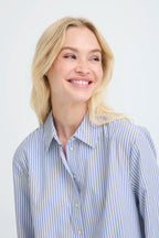 Hanio Tape Shirt, Della Robbia Blue Stripe