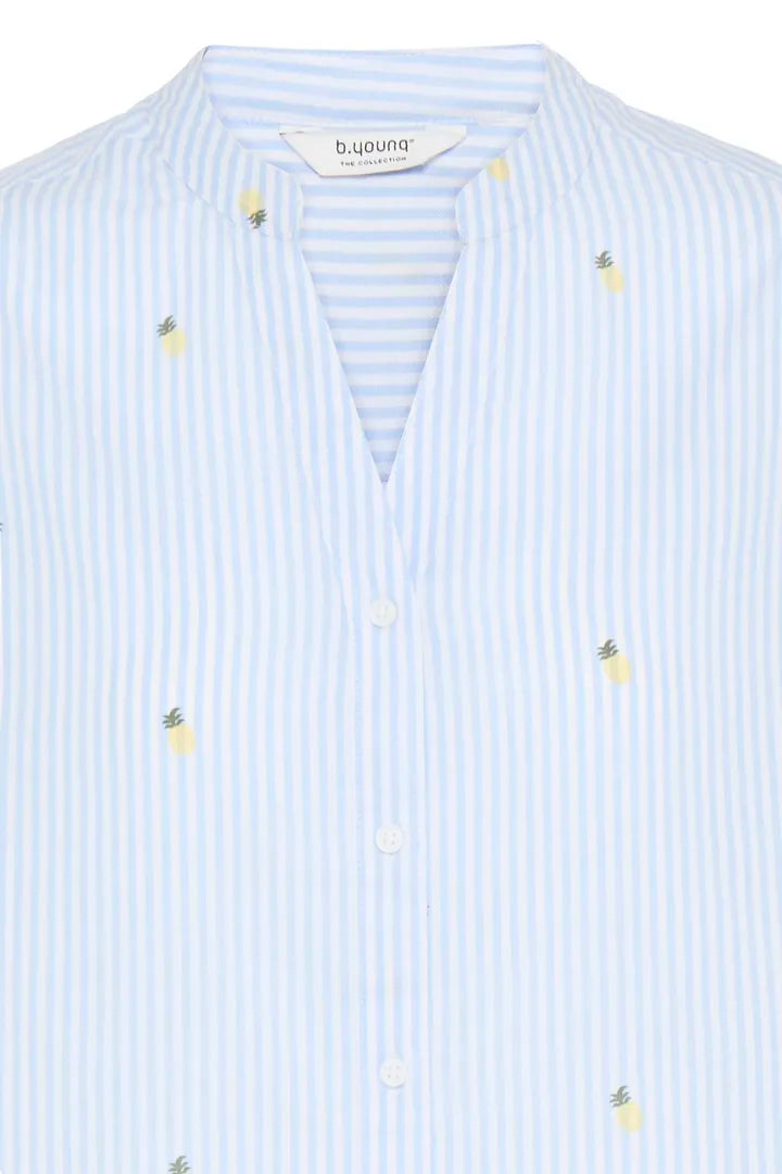 Isilas Shirt, Blue Stripe Pineapple