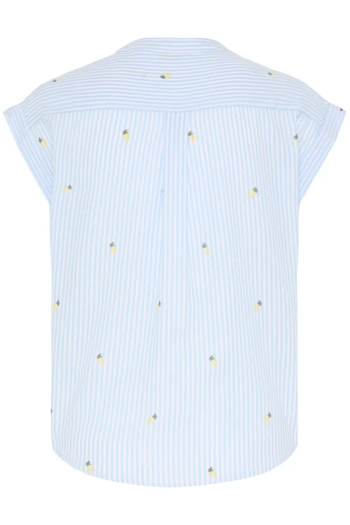 Isilas Shirt, Blue Stripe Pineapple