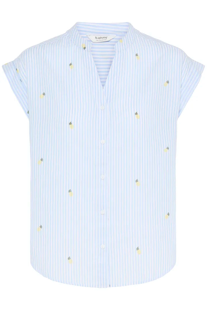 Isilas Shirt, Blue Stripe Pineapple
