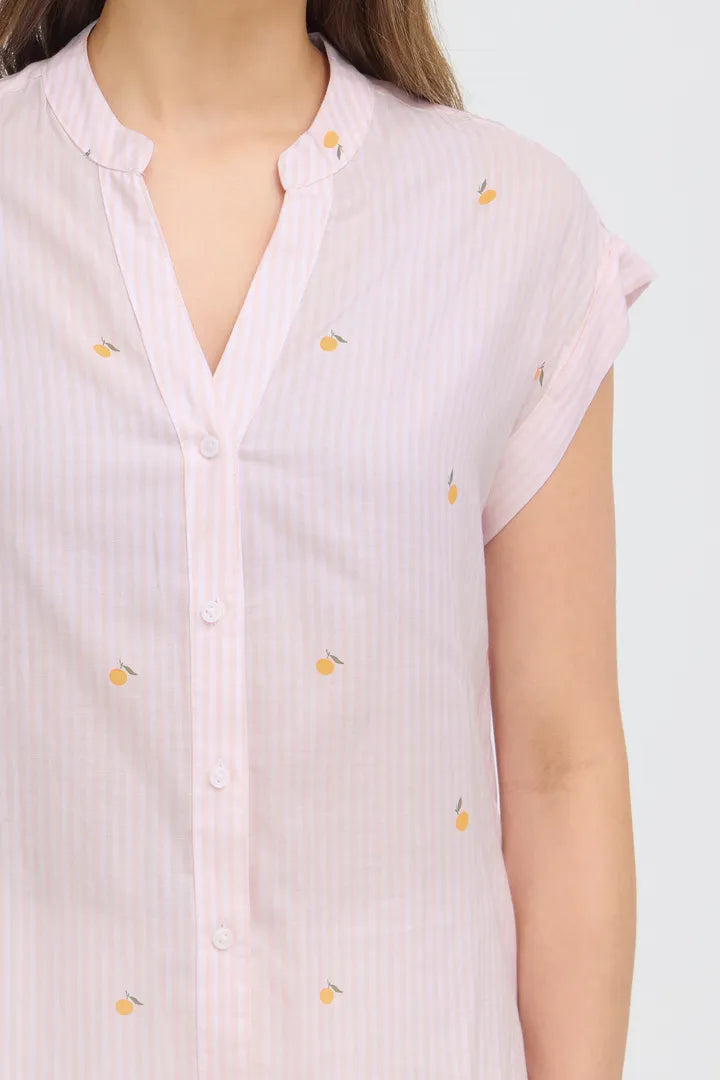Isilas Shirt, Pink Stripe Peach