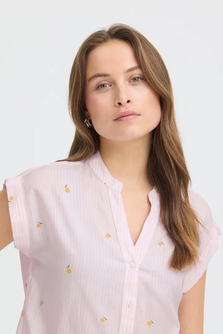 Isilas Shirt, Pink Stripe Peach