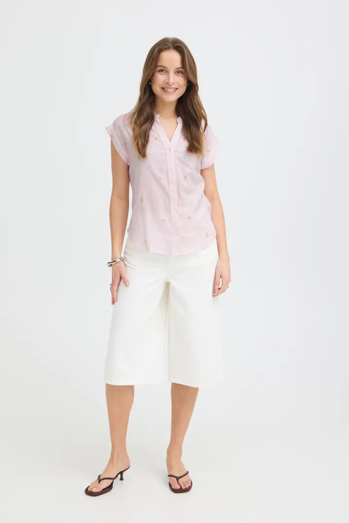 Isilas Shirt, Pink Stripe Peach