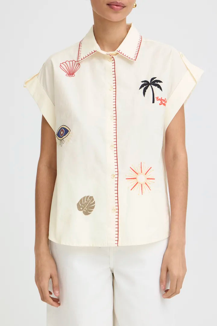Jessel Embroidered Shirt, Birch