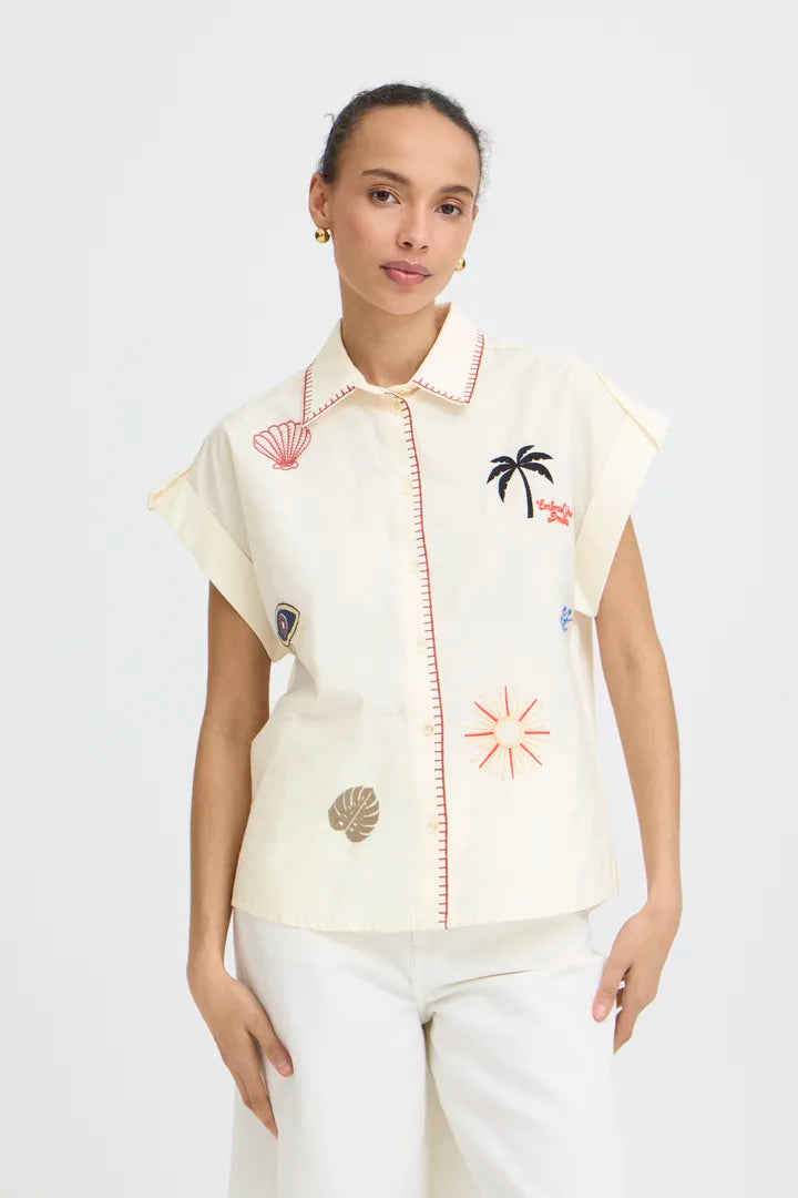 Jessel Embroidered Shirt, Birch