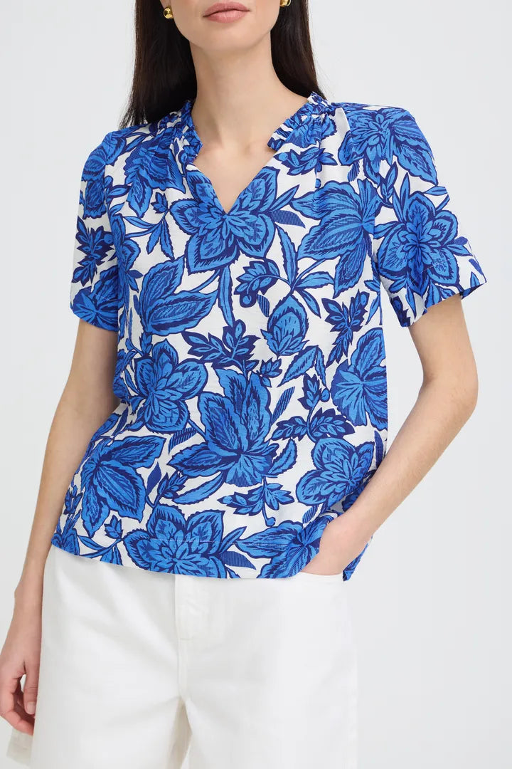Kaia Blouse, Nebulas Blue Flowers