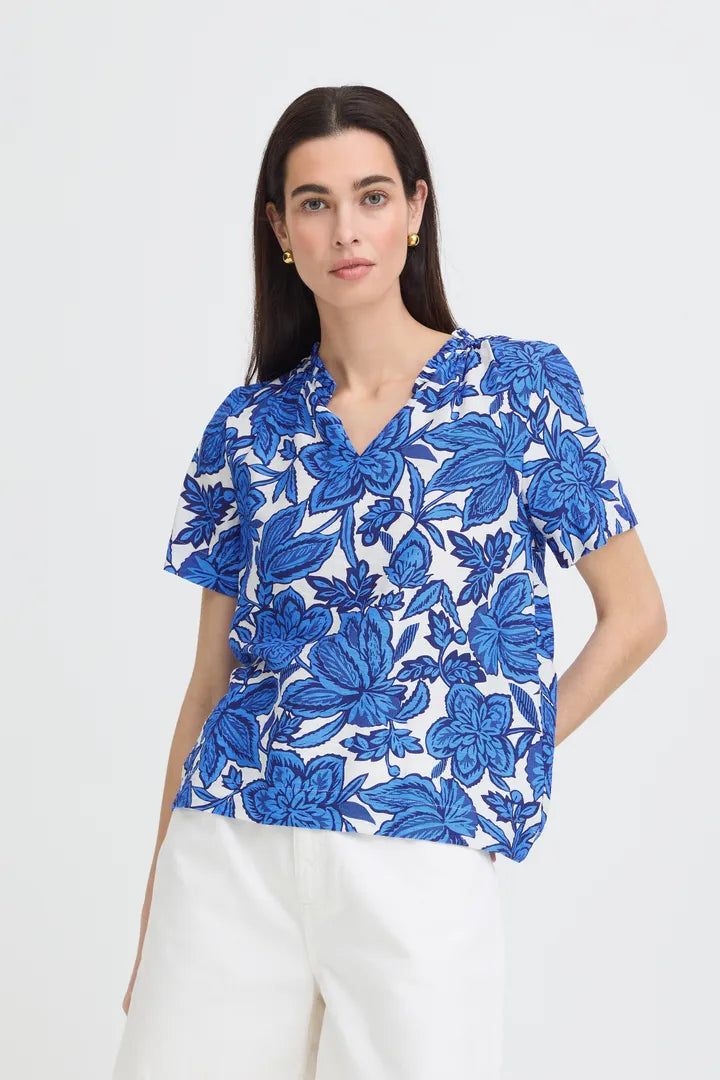 Kaia Blouse, Nebulas Blue Flowers