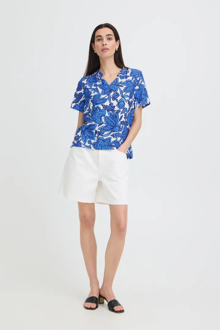 Kaia Blouse, Nebulas Blue Flowers