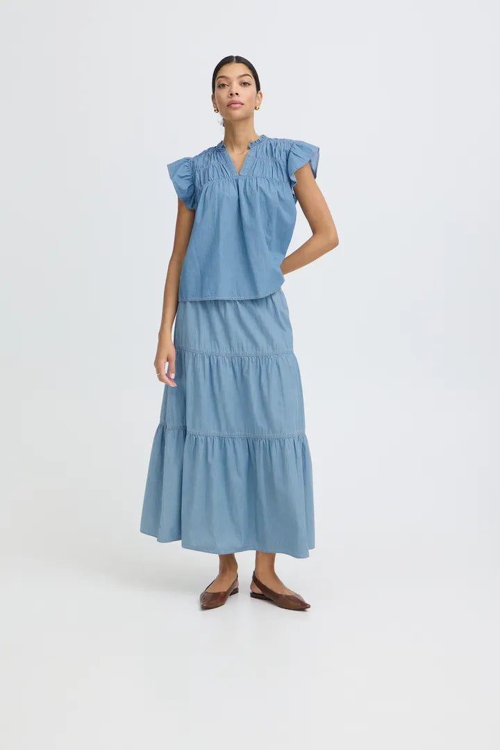 Kashe Blouse, Light Blue Denim