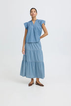 Kashe Blouse, Light Blue Denim