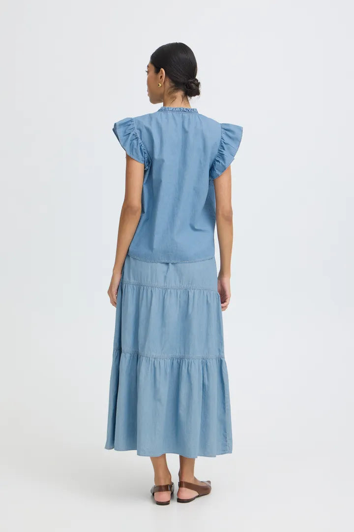 Kashe Blouse, Light Blue Denim
