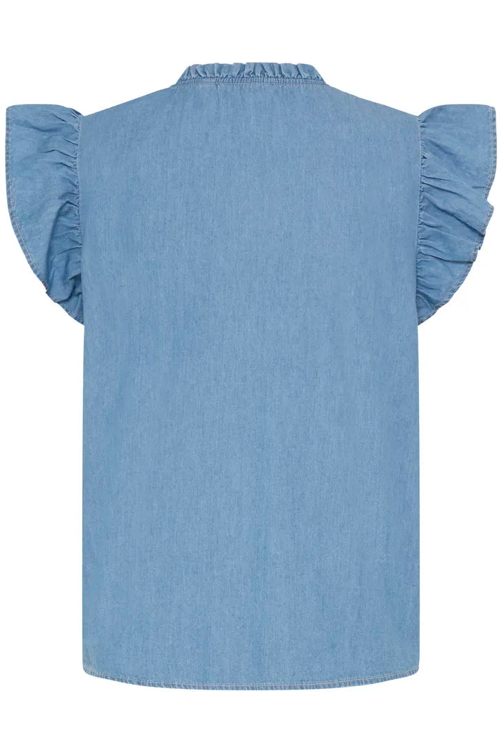 Kashe Blouse, Light Blue Denim