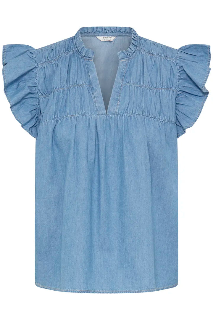 Kashe Blouse, Light Blue Denim