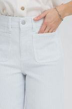 Kasion Wide Pocket Jeans, Light Blue Denim Stripe