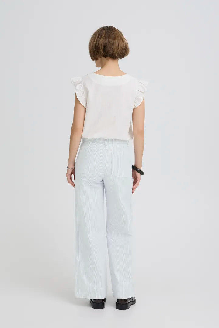Kasion Wide Pocket Jeans, Light Blue Denim Stripe