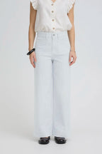 Kasion Wide Pocket Jeans, Light Blue Denim Stripe