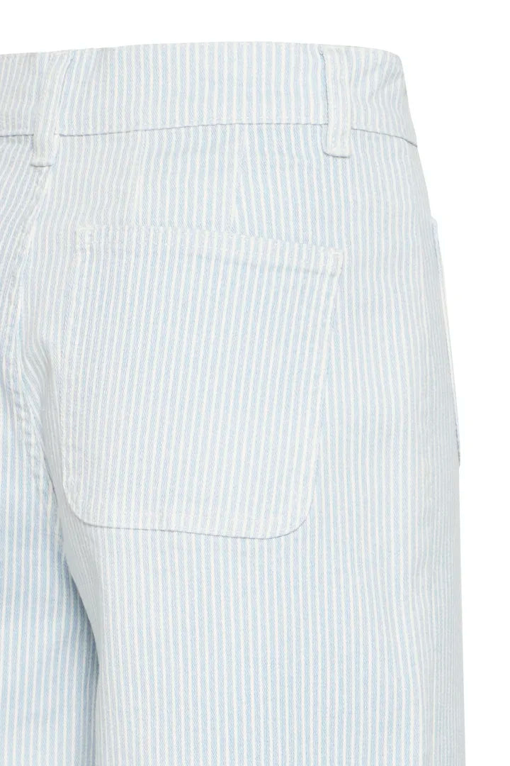 Kasion Wide Pocket Jeans, Light Blue Denim Stripe