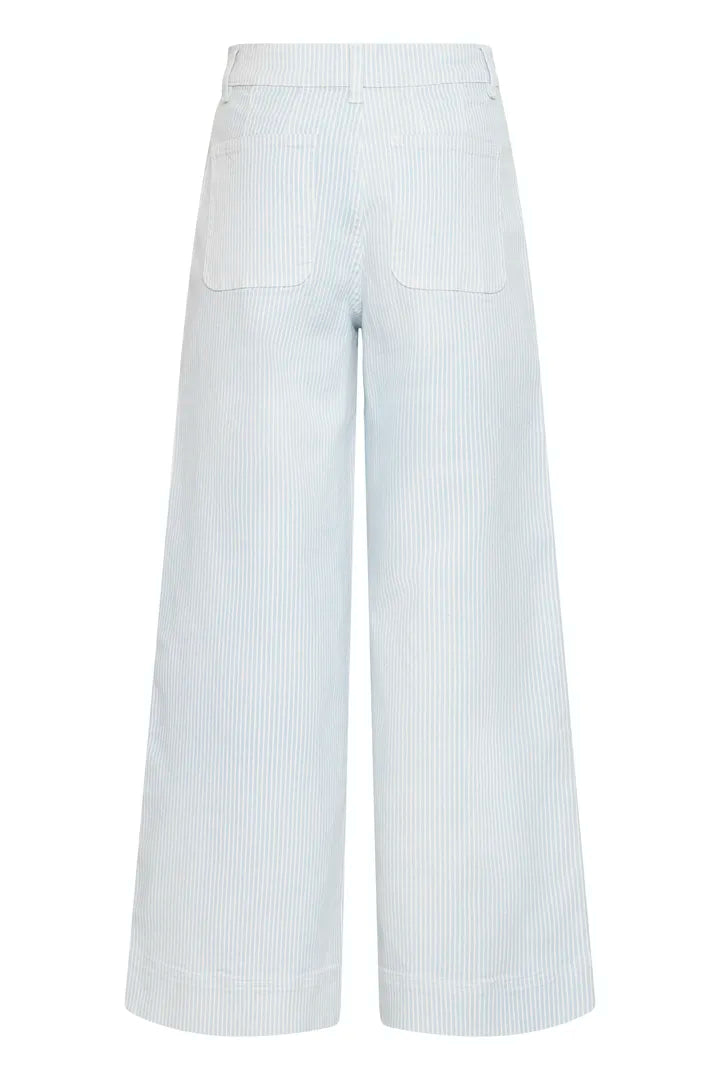 Kasion Wide Pocket Jeans, Light Blue Denim Stripe