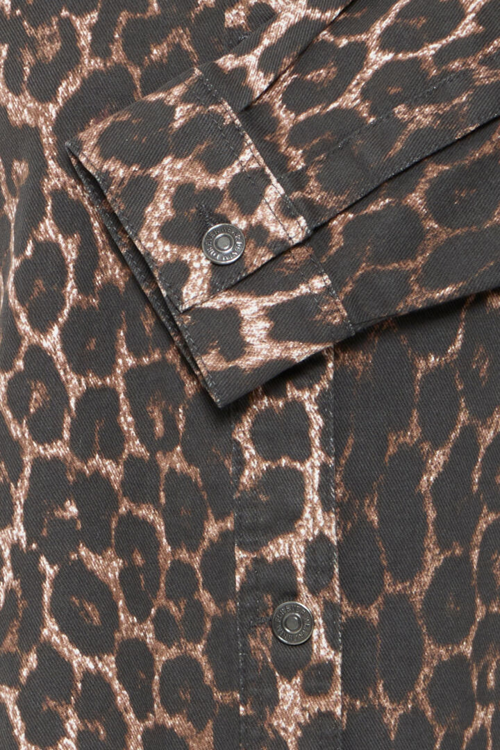 Kenna Long-Sleeved Shirt, Denim Leopard Mix