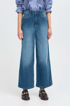 Komma Embroidered Jeans, Medium Blue Denim