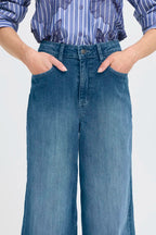 Komma Embroidered Jeans, Medium Blue Denim