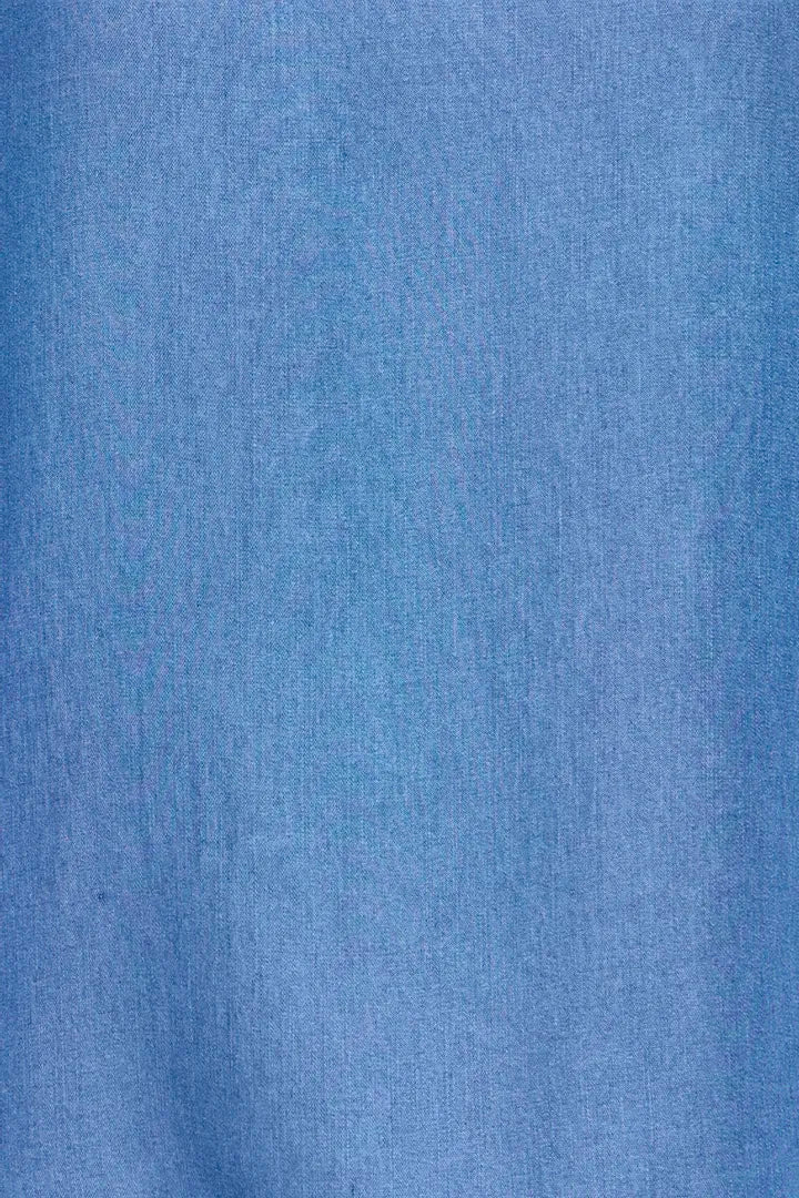 Kosmo Sleeveless Embroidered Shirt, Mid Blue Denim