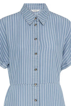 Kosmo Button Dress, Light Blue Denim Stripe