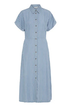 Kosmo Button Dress, Light Blue Denim Stripe