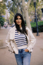 Mikala Polo Jumper, Medieval Blue Stripe