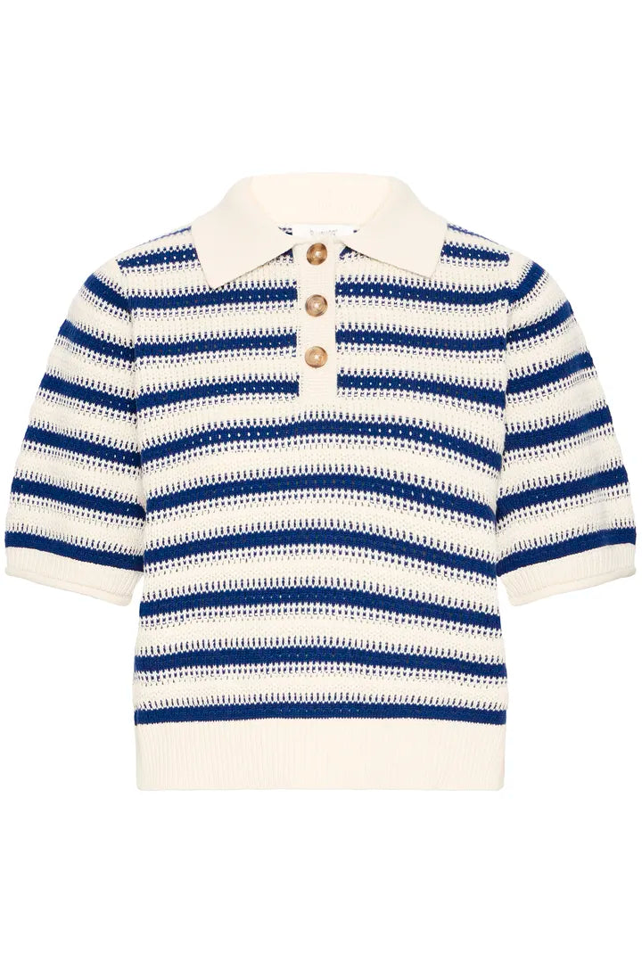Mikala Polo Jumper, Medieval Blue Stripe