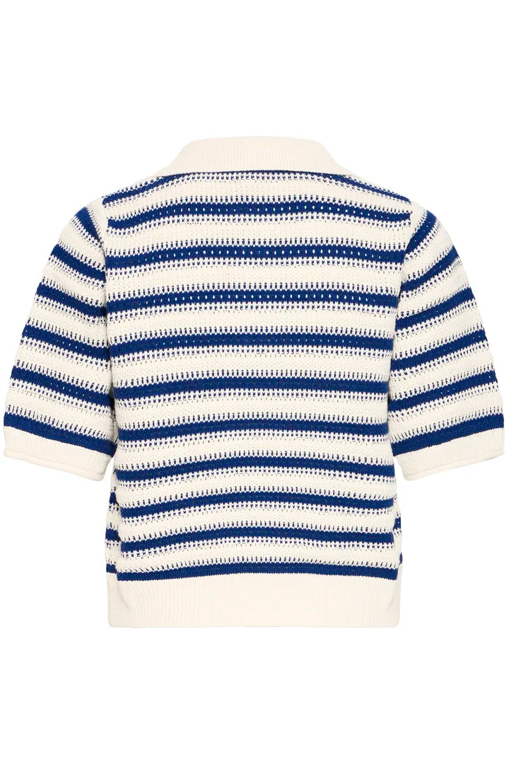 Mikala Polo Jumper, Medieval Blue Stripe