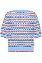 Nero Pointelle Cardigan, Marsala Stripe
