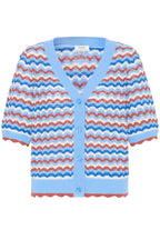 Nero Pointelle Cardigan, Marsala Stripe