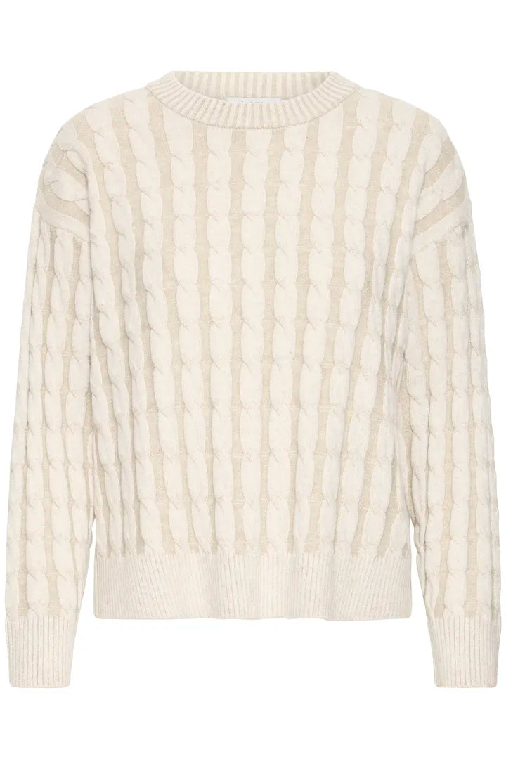 Oluna Cable Jumper, Oyster Grey Cable